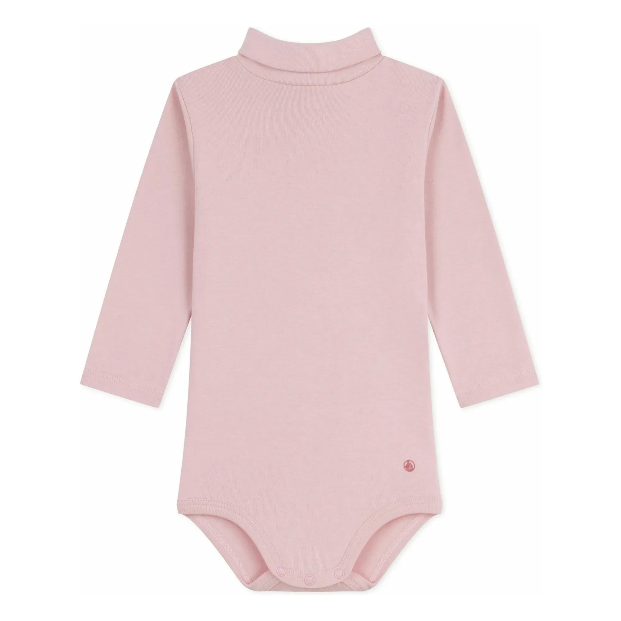 Petit Bateau – Bio-Baumwoll-Body mit Rollkragen | Blassrosa