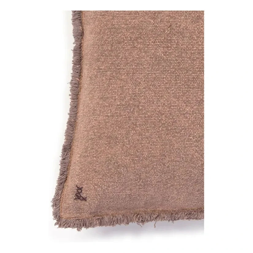 Lorena Canals - Steingewaschenes quadratisches Kissen | Taupe-Braun