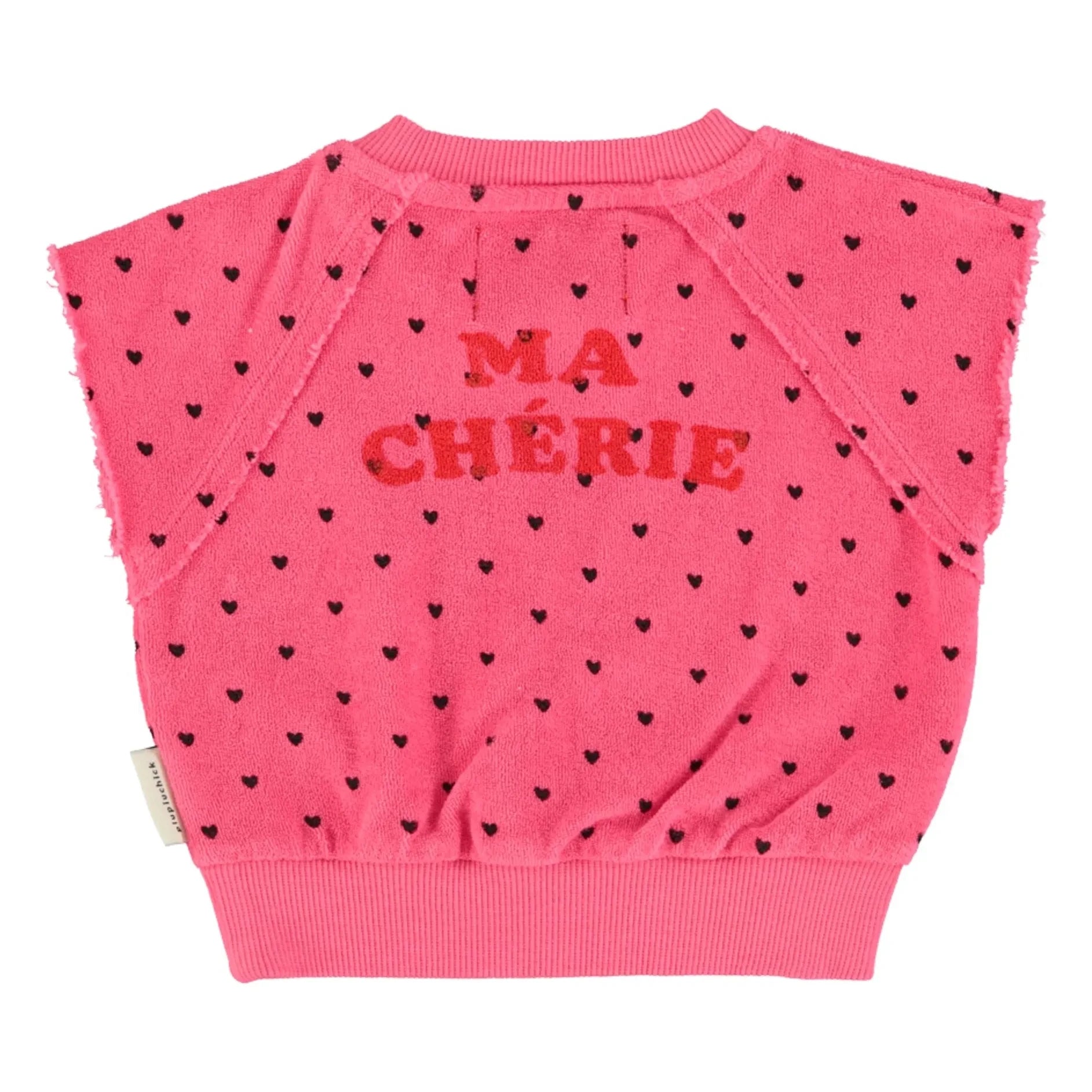 Piupiuchick - Kiraz Bio-Baumwolle Frottee ärmelloses Sweatshirt | Fuchsia
