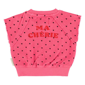 Piupiuchick - Kiraz Bio-Baumwolle Frottee ärmelloses Sweatshirt | Fuchsia