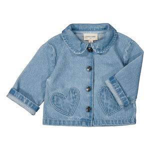 Louis Louise - Bonnie Baby Jeansjacke mit Herz-Tasche | Hellblau