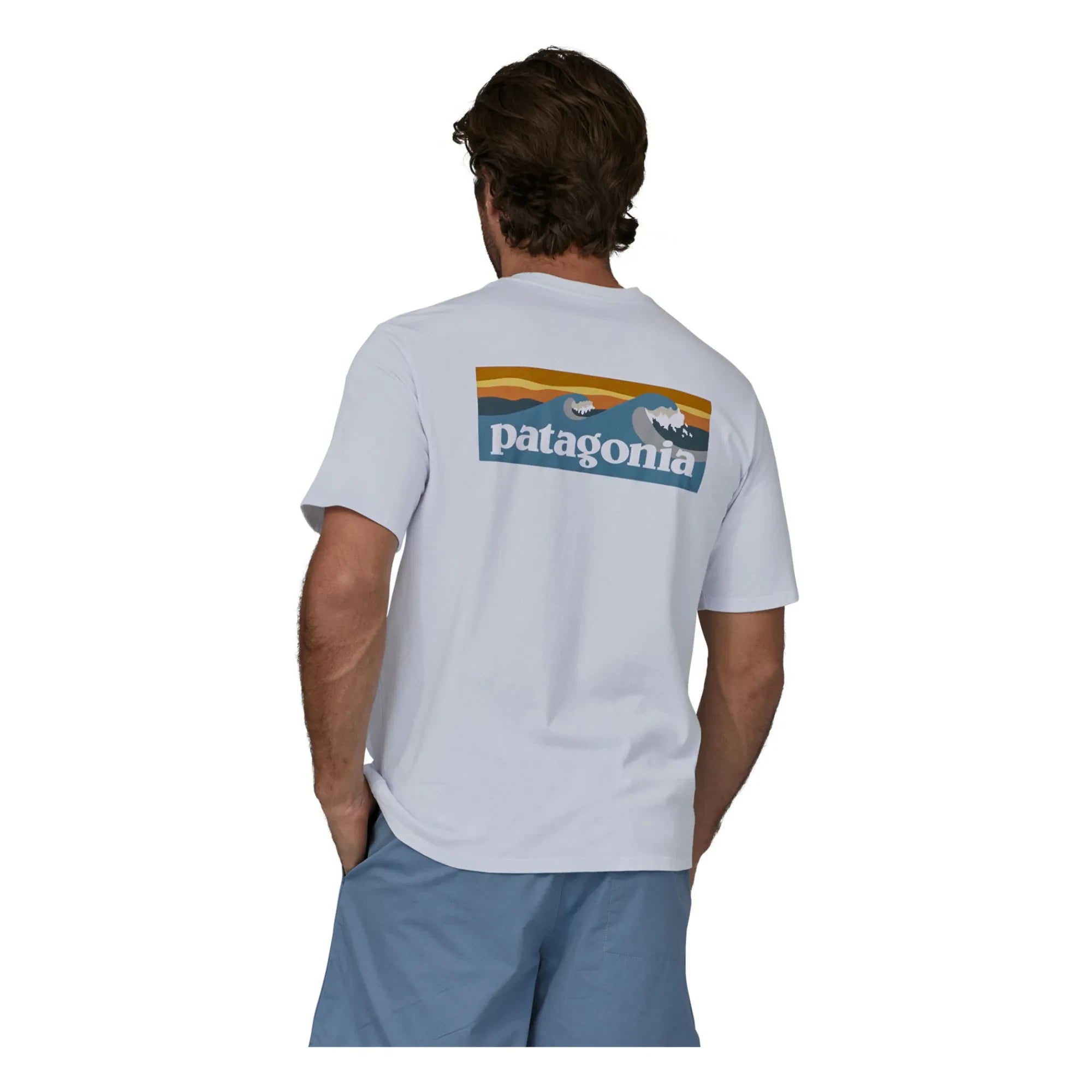Patagonia - Boardshort Logo Pocket Geri Dönüştürülmüş Tişört | Açık Mavi
