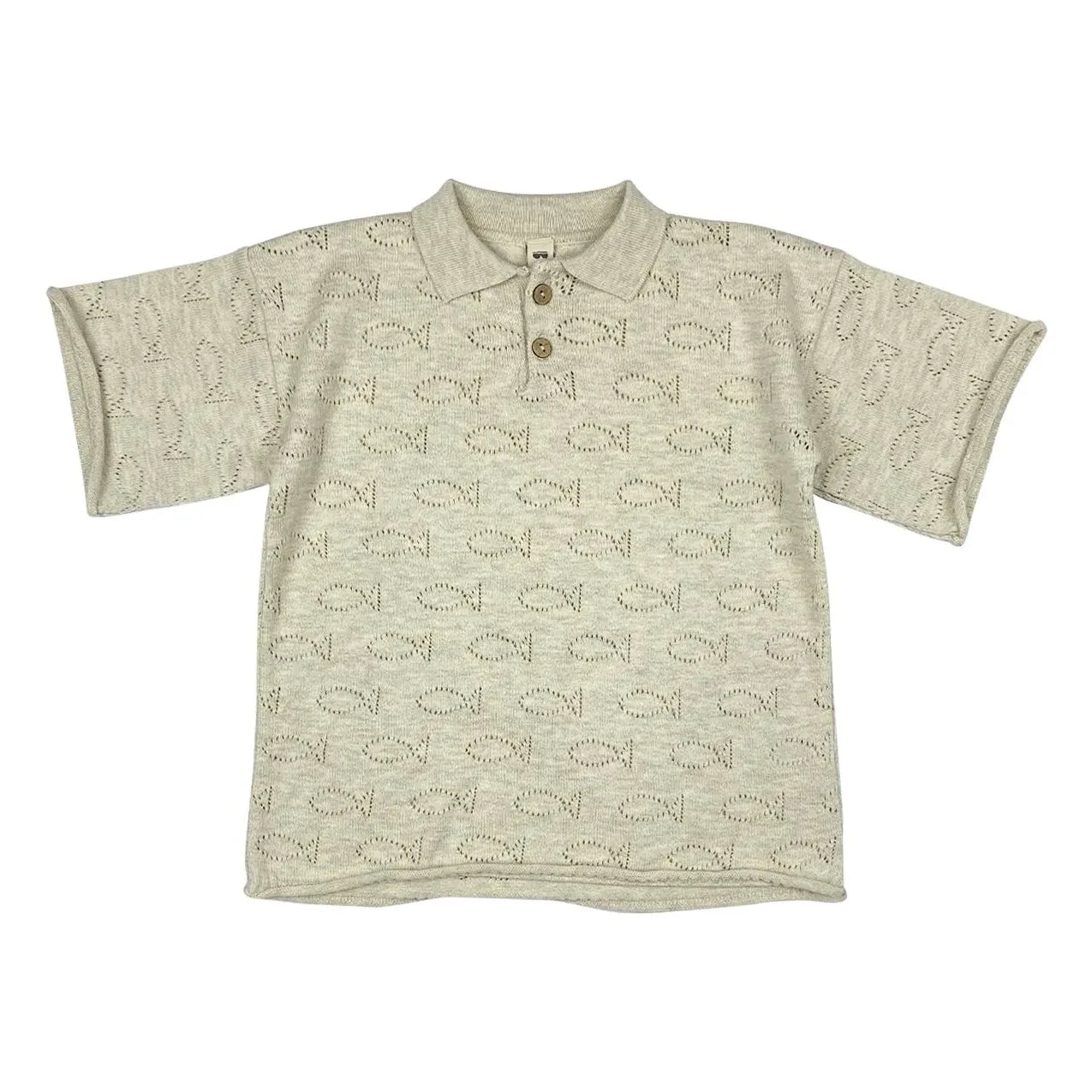 Bayiri - Poloshirt aus Bio-Baumwolle mit Unterwasser-Motiv | Grau