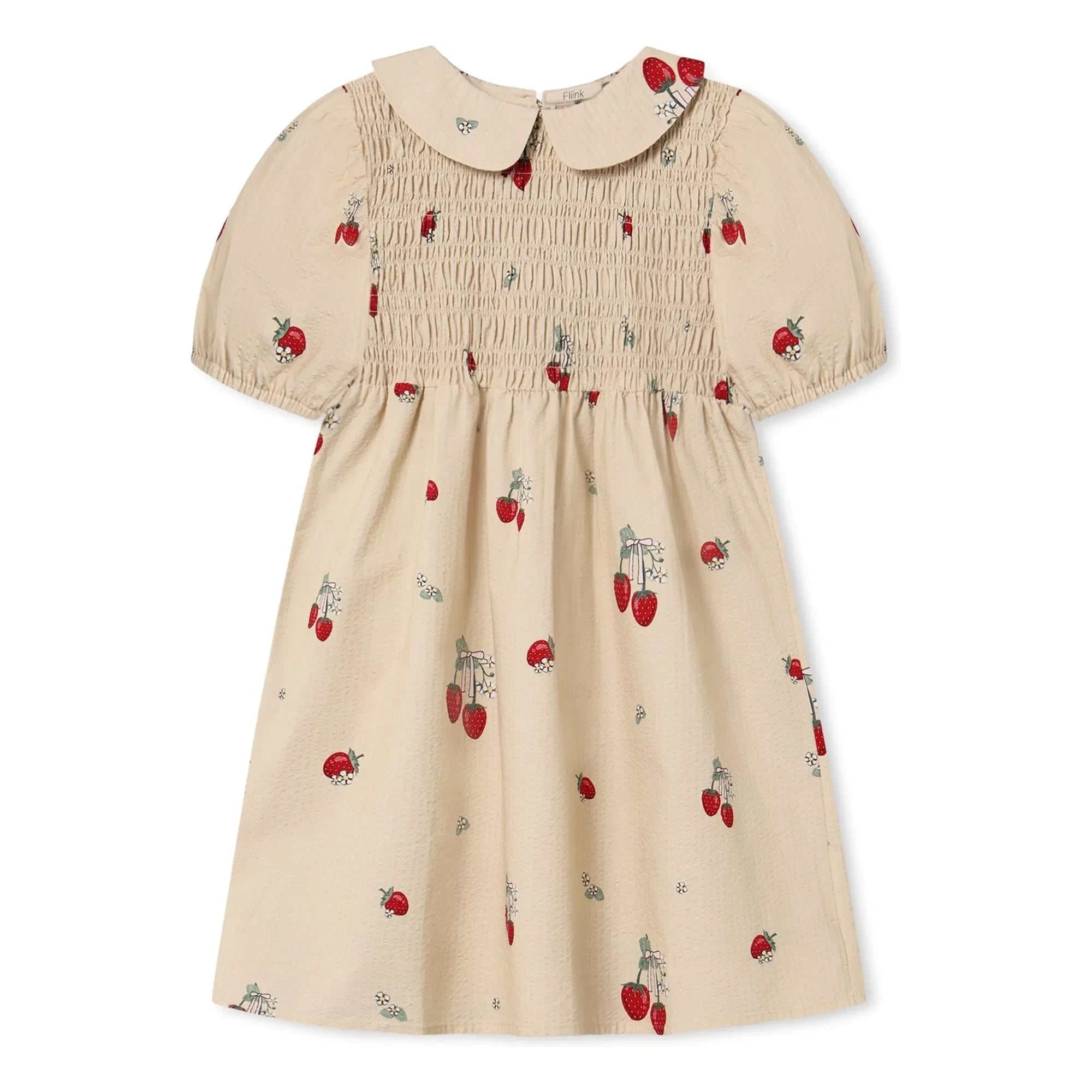 Fliink - Apfel Erdbeer Kleid | Ecru