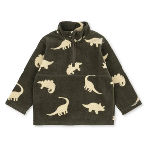 Konges Sløjd - Tavi Dinosaurs Polar Sweatshirt Geri Dönüştürülmüş Elyaf | Haki