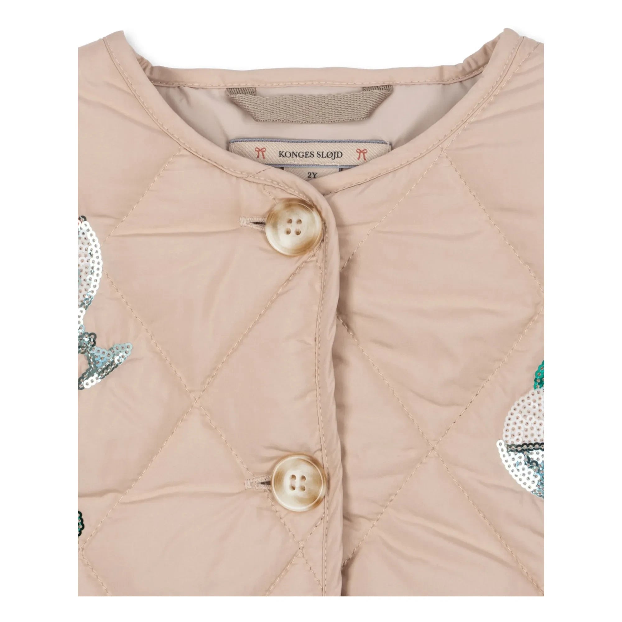 Konges Sløjd - Flora Glaces Pailletten-Steppjacke | Hellrosa