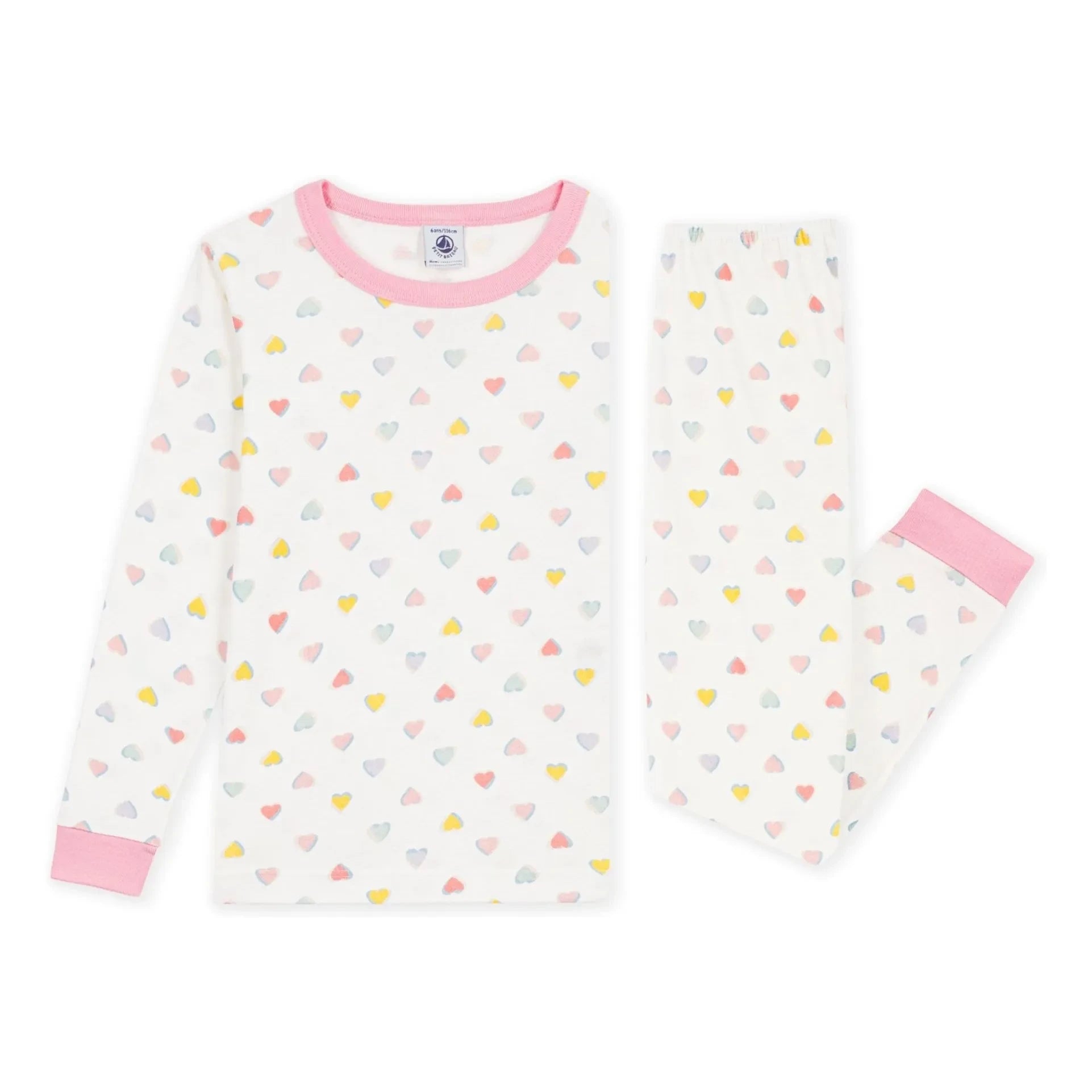 Petit Bateau - Dar Kesim Pijama Kalpli Organik Pamuk | Beyaz