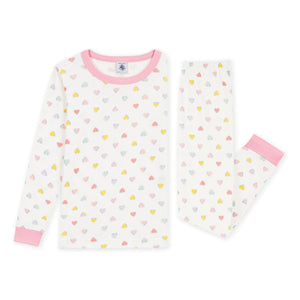 Petit Bateau - Dar Kesim Pijama Kalpli Organik Pamuk | Beyaz