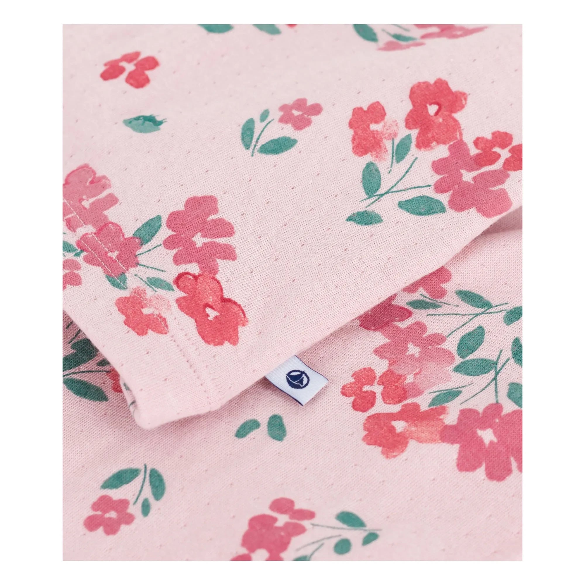 Petit Bateau - Leichter Pyjama aus Bio-Baumwolle mit Blumenmuster | Rosa