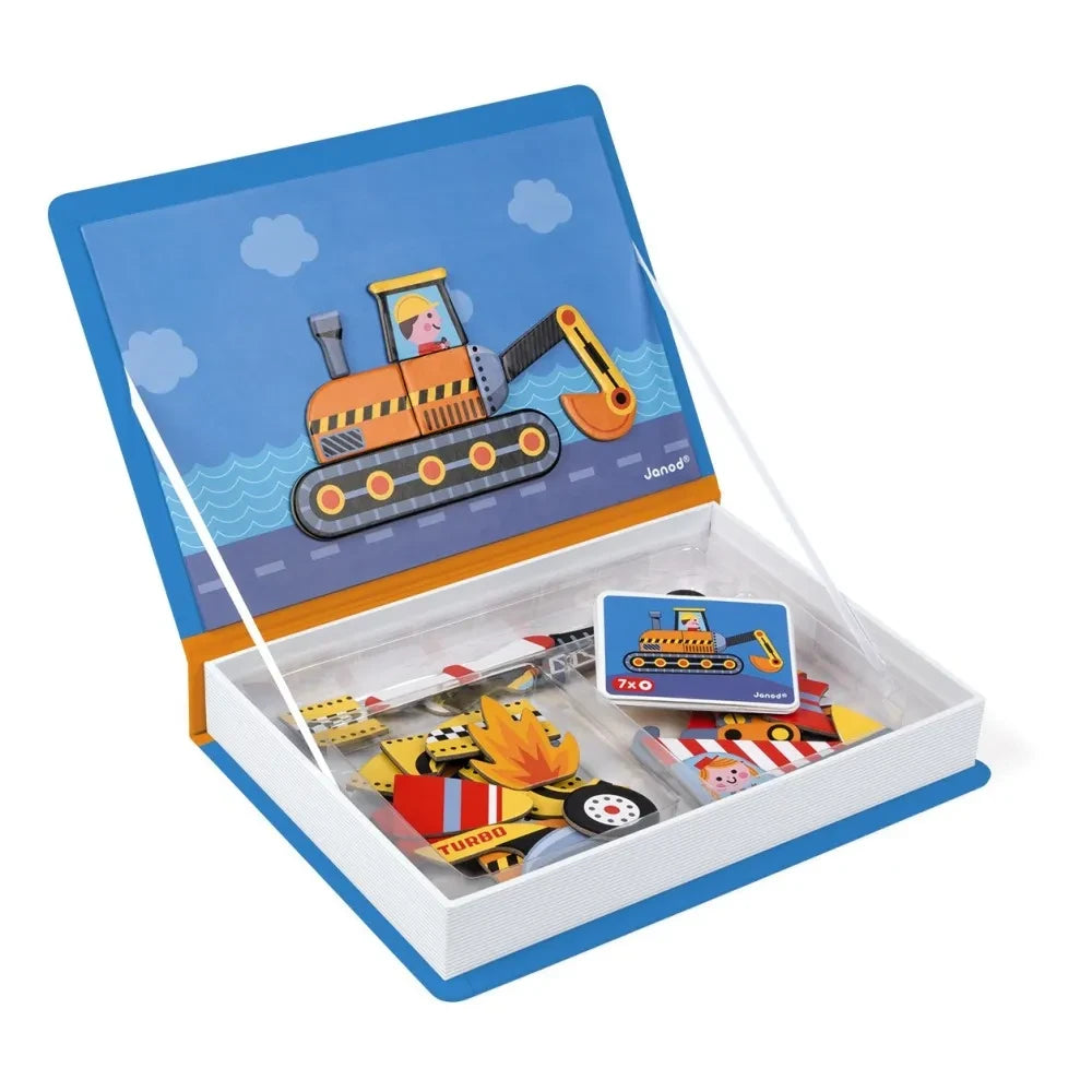 Janod - Rennauto Magnetbuch - 50 Magnete