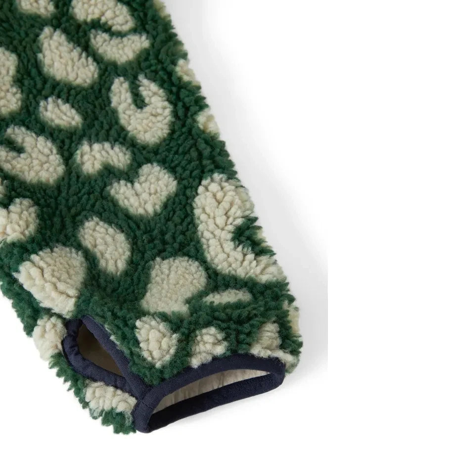 Liewood - Nelson leopardenmusterte Sherpa-Jacke aus recycelten Fasern | Grün