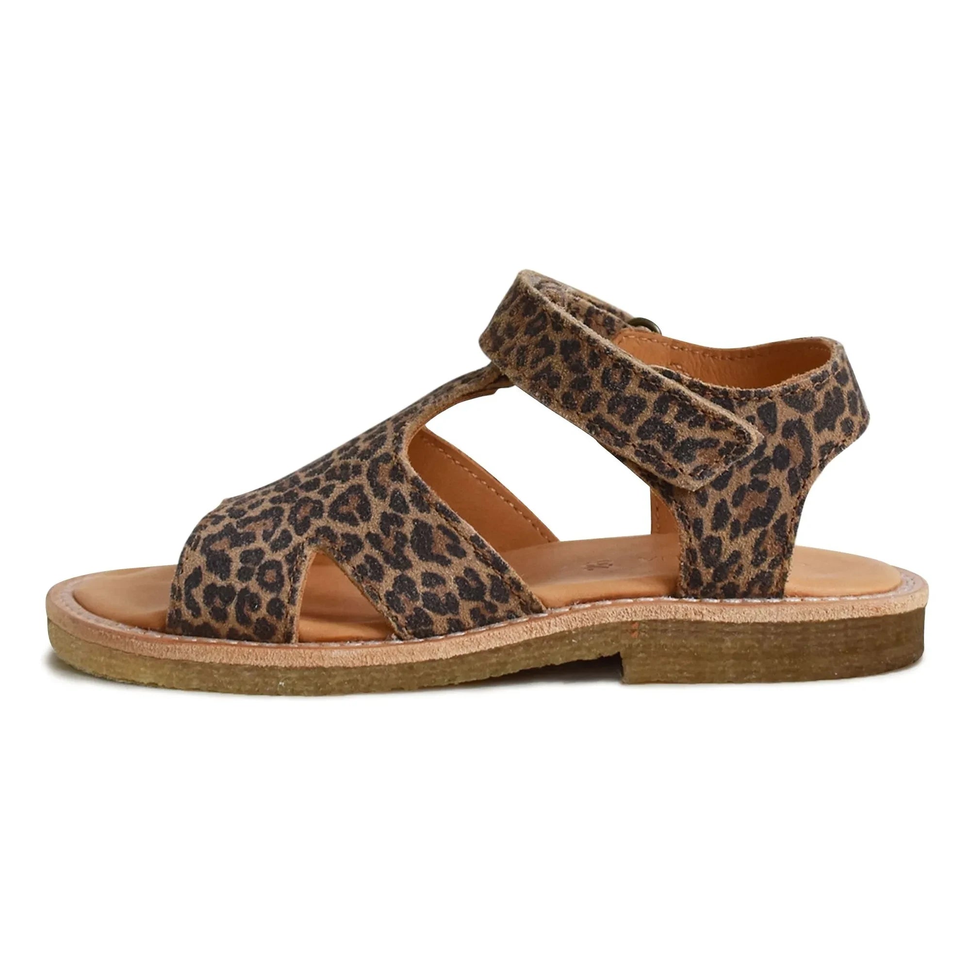 du Loua – Du Alfie Leoparden-Sandaletten aus Wildleder | Braun