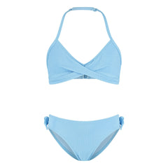 Beachlife - Strukturiertes Wickel-Badeanzug | Hellblau