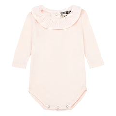 Bonton - Organik Pamuk Yaka Bebek Body | Açık Pudra