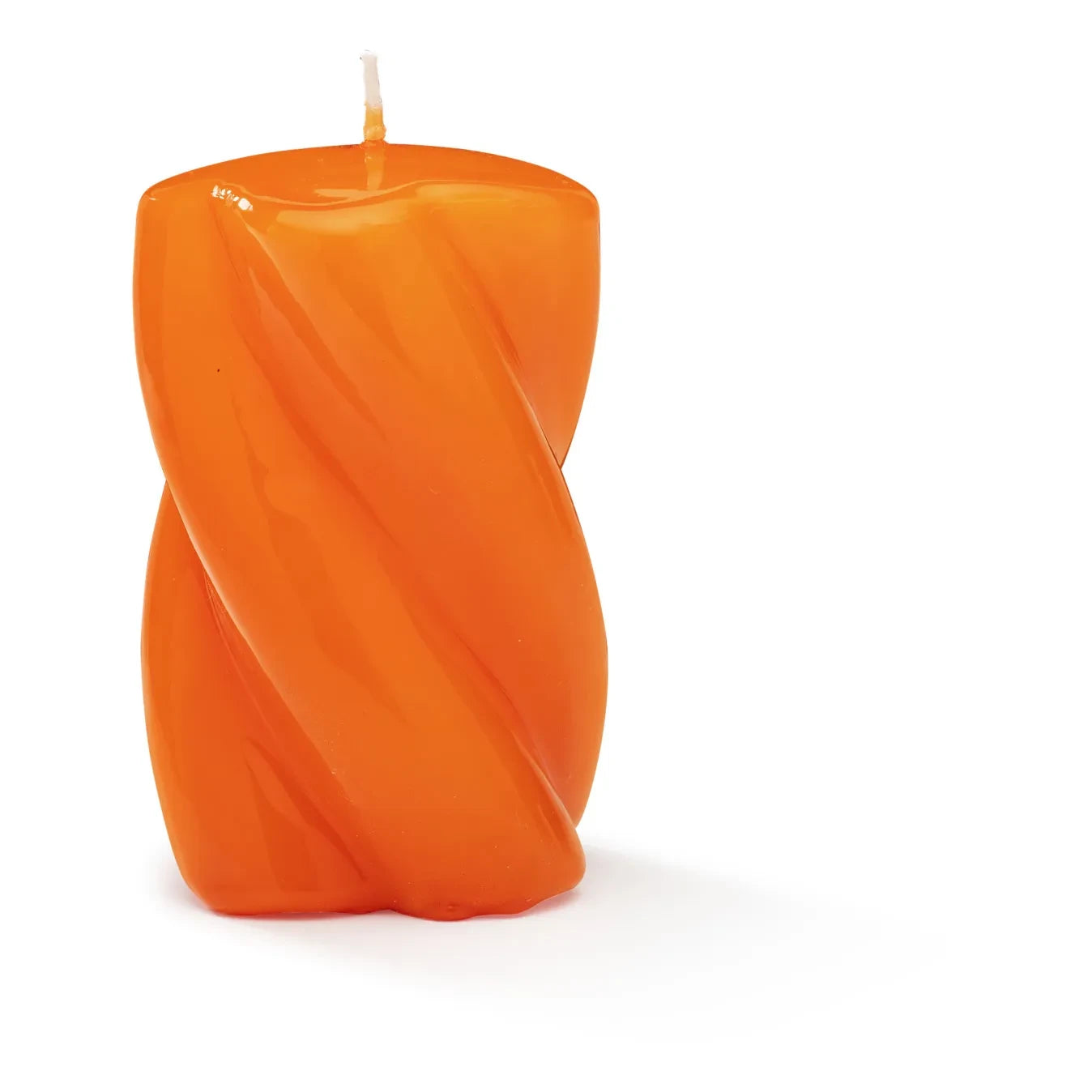 Anna + Nina - Gedrehte Kerze - 9 cm | Orange