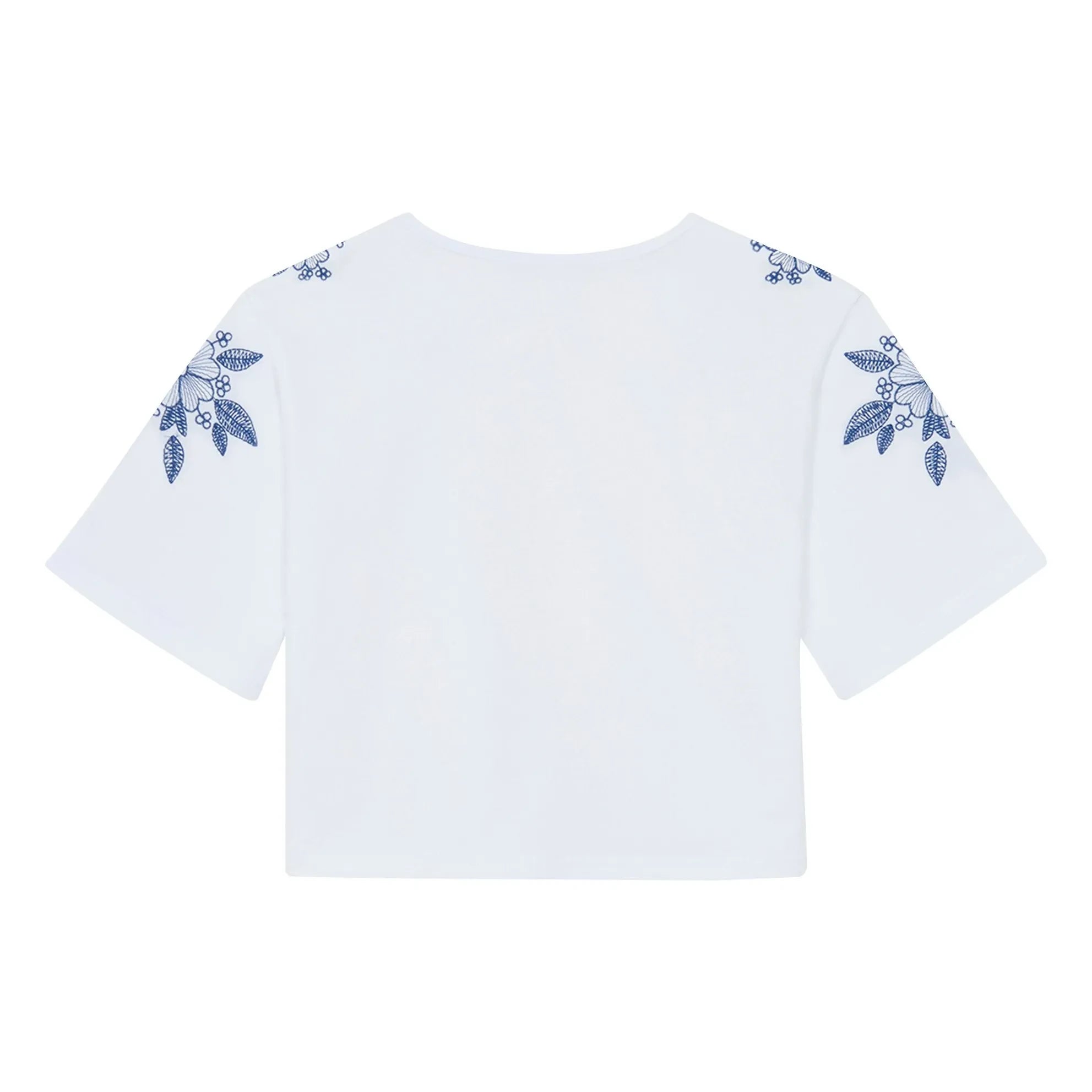 Tartine et Chocolat - T-Shirt mit Blumenstickerei | Weiß