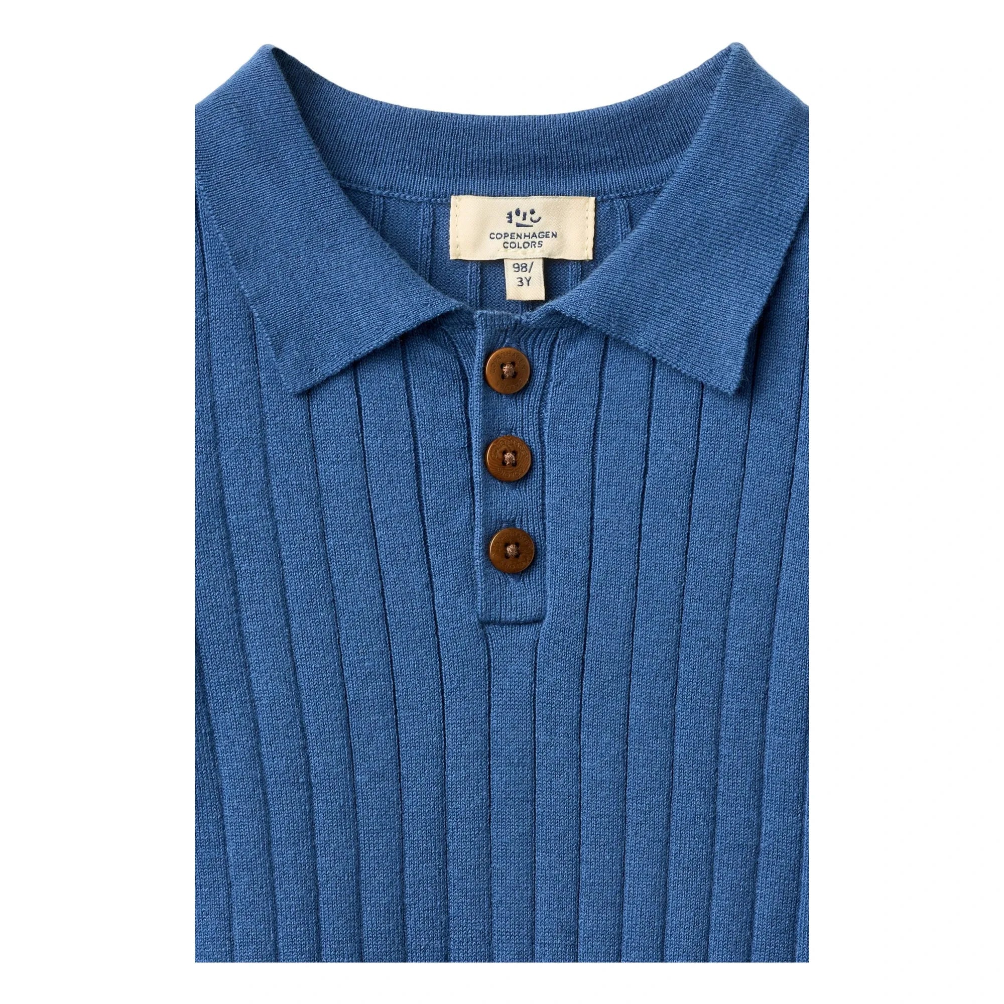 Copenhagen Colors - Geripptes Poloshirt aus Bio-Baumwolle | Indigo
