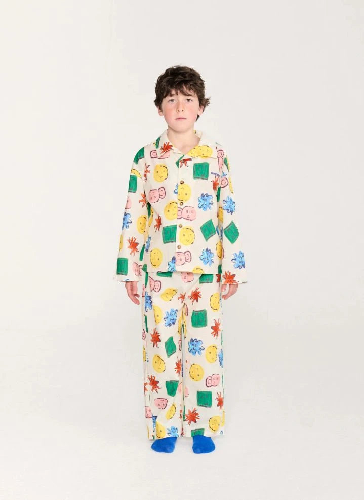 Bobo Choses - Besticktes Hemd- und Hosen-Set aus Bio-Baumwolle | Ecru