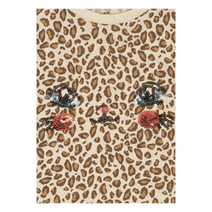 Konges Sløjd - Famo Leopard Bio-Baumwoll-T-Shirt und Shorts Set | Beige
