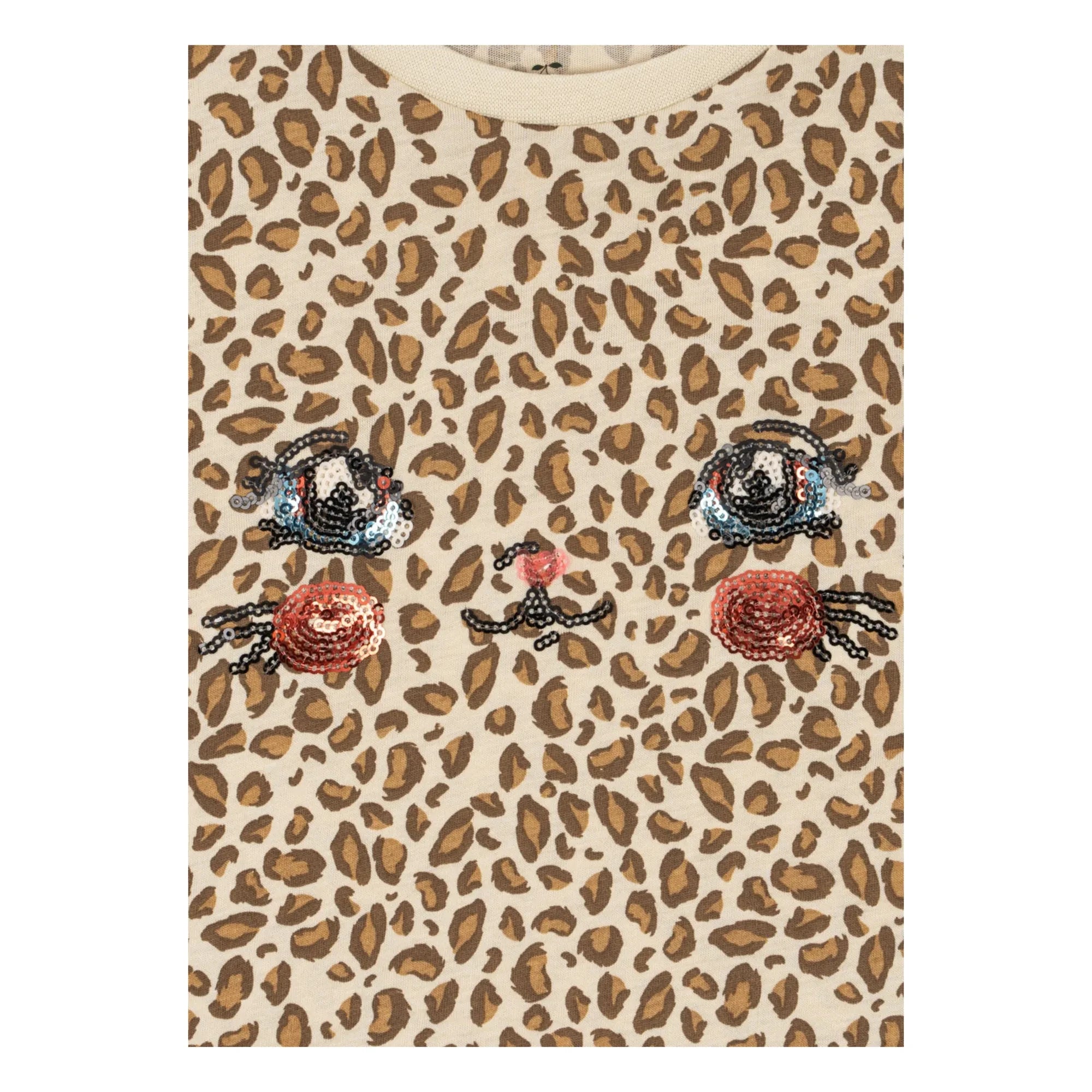 Konges Sløjd - Famo Leopard Bio-Baumwoll-T-Shirt und Shorts Set | Beige