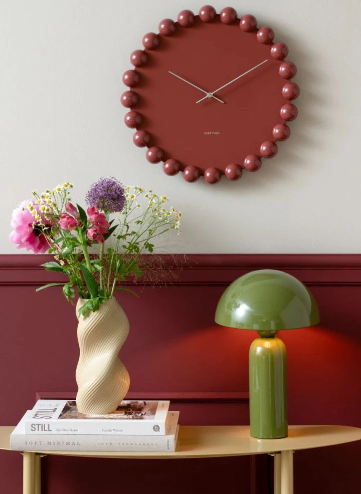 Present Time - Cadiz Dotty Wanduhr | Bordeaux