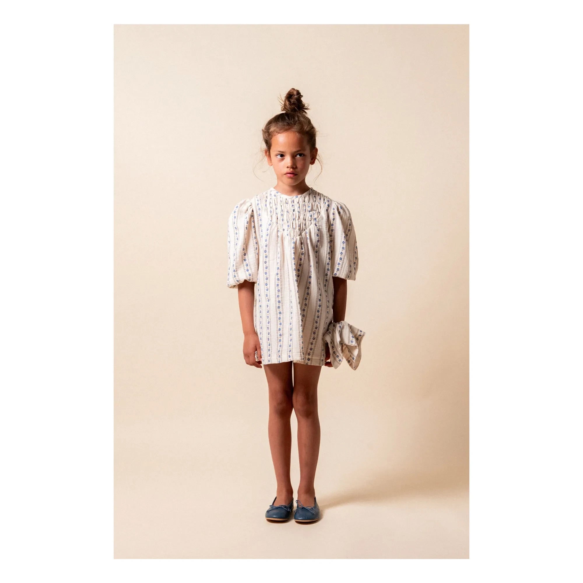 birinit - Bio Baumwolle Blumenkleid Sariñena | Gebrochenes Weiß
