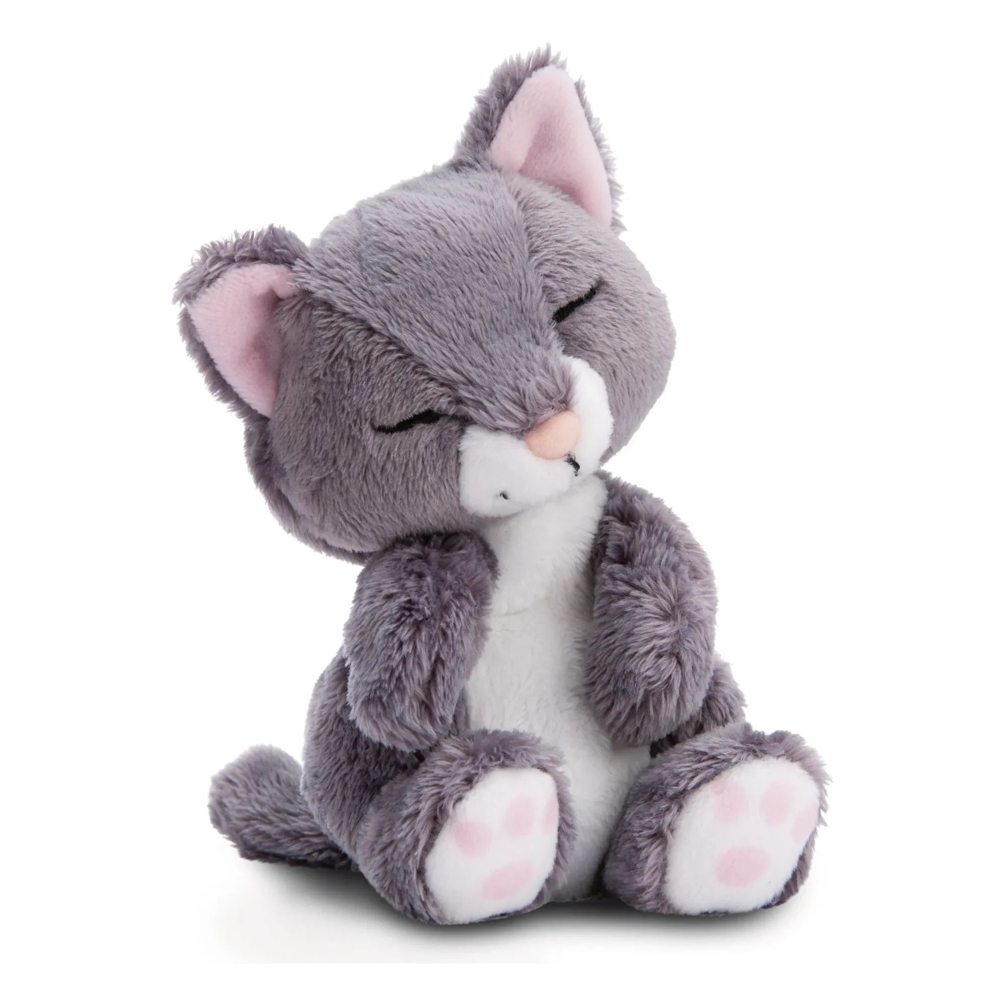 Nici - Eingerollte Plüschkatze - Schlafende Haustiere | Grau