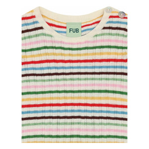 FUB – Fein gestrickter Body aus Bio-Baumwolle mit roten Rippen