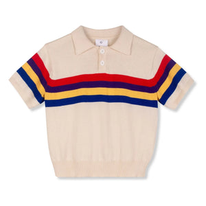 Wynken - Gestreiftes Poloshirt aus Bio-Baumwolle | Ecru