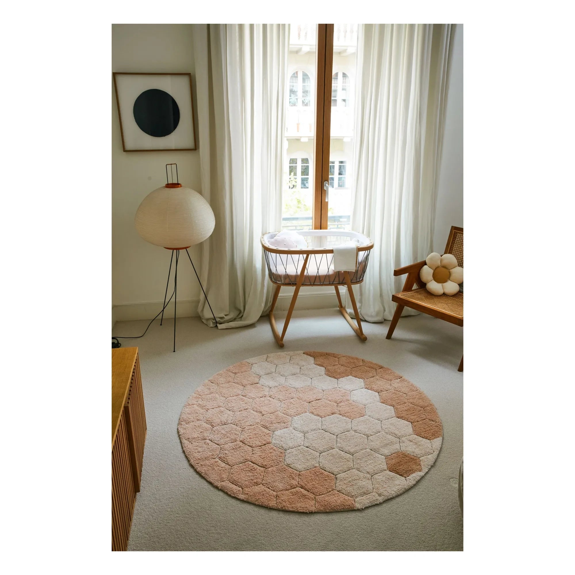 Lorena Canals - Teppich Honeycomb rund | Rosa