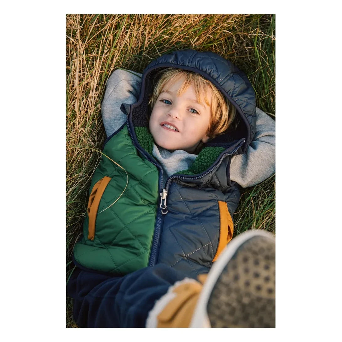 Liewood - Diana Sherpa-Ärmellose Jacke, hergestellt aus recycelten Fasern | Nachtblau