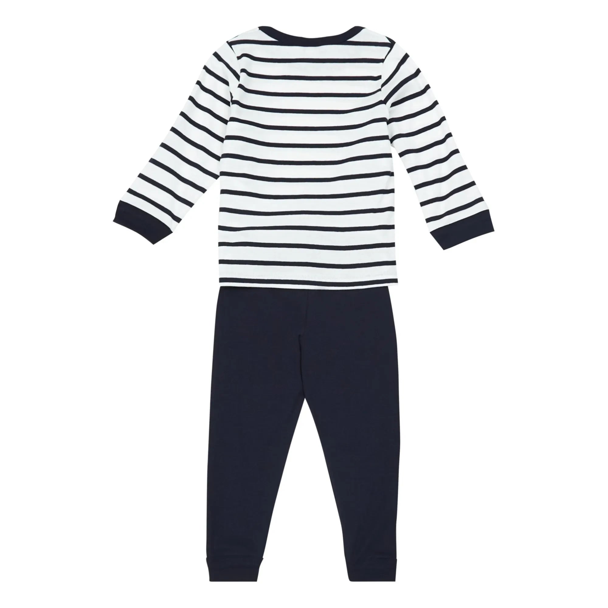 Petit Bateau - Trexo Gestreifter Schlafanzug | Marineblau