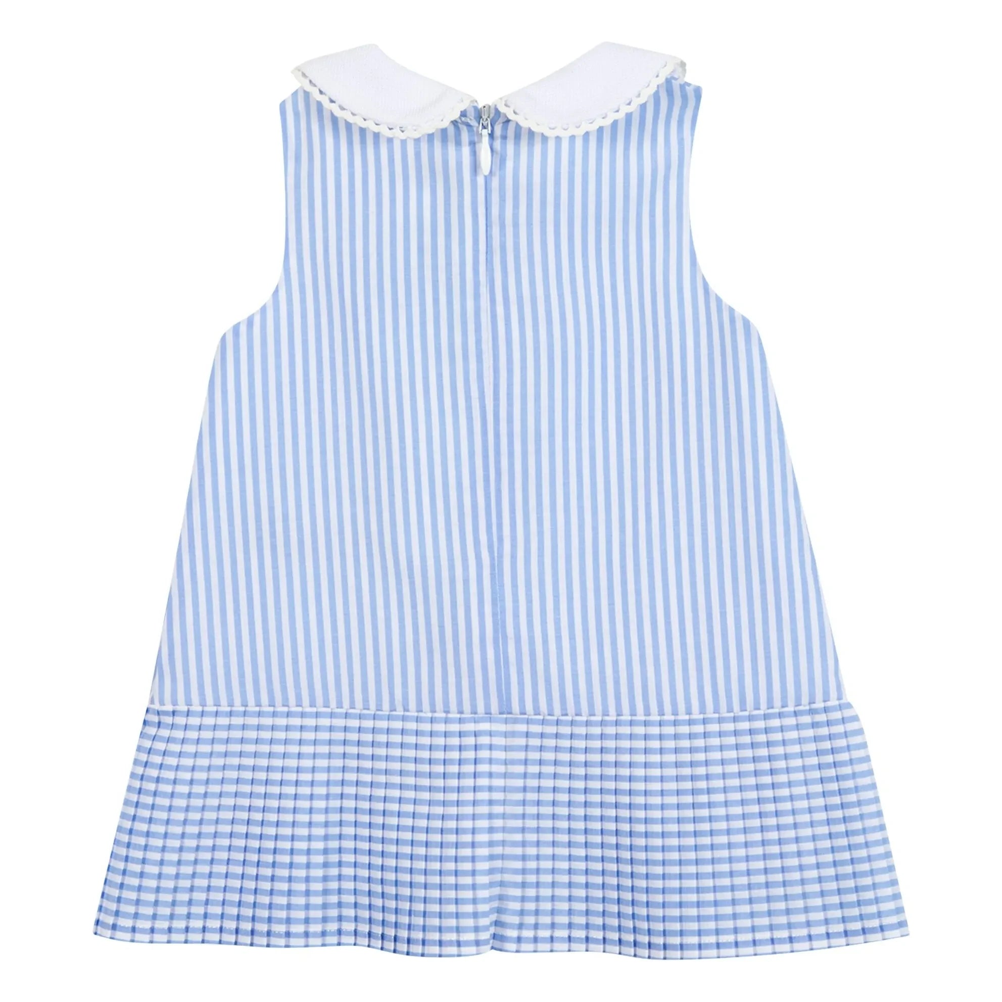 Tartine et Chocolat - Ärmelloses Kleid mit Streifen und Claudine-Kragen | Blau