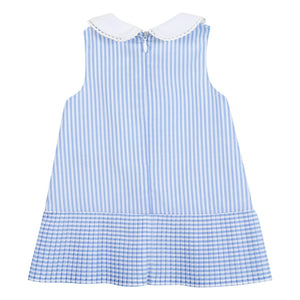 Tartine et Chocolat - Ärmelloses Kleid mit Streifen und Claudine-Kragen | Blau