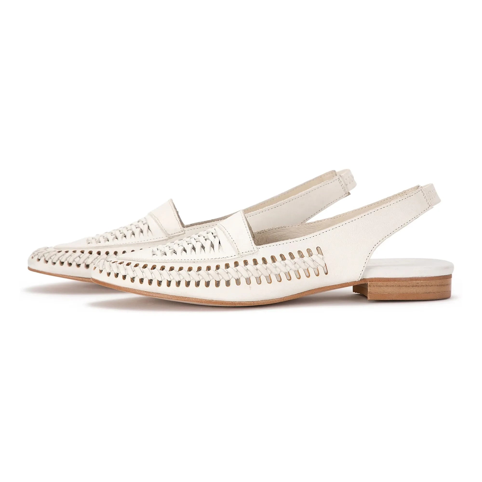 Bobo Choses - Strick-Leder-Slingback | Ecru
