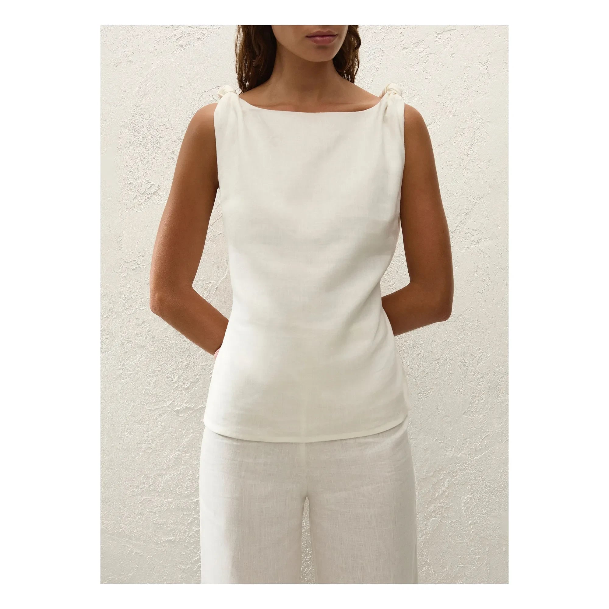 Faithfull the Brand - Ecru Top Flor Leinen