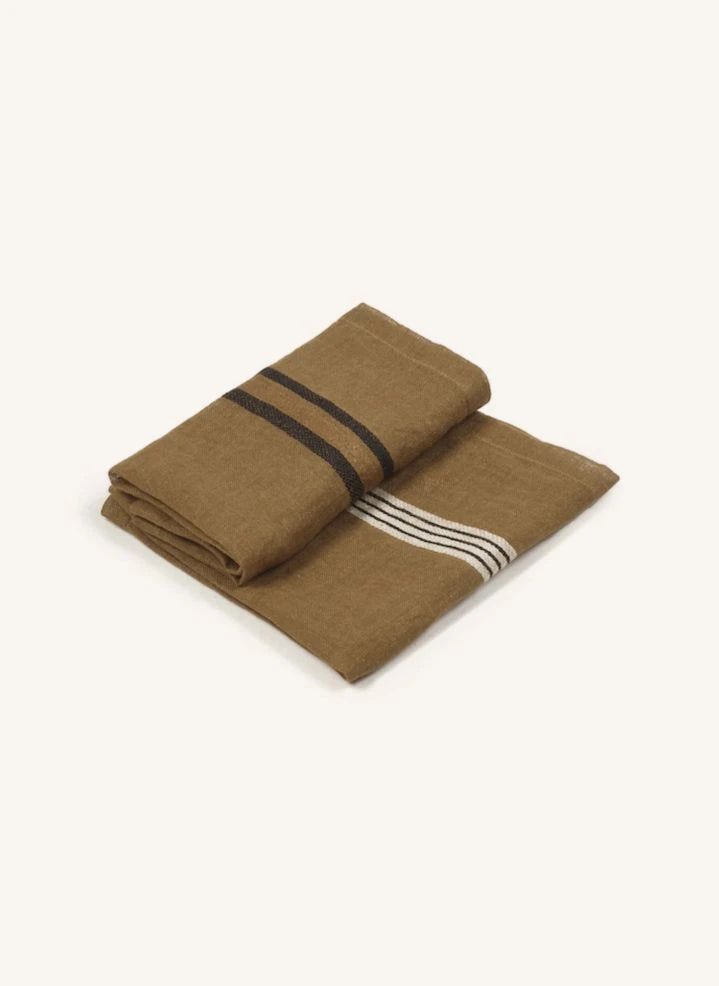 Libeco - Gestreifte Tischserviette | Beige