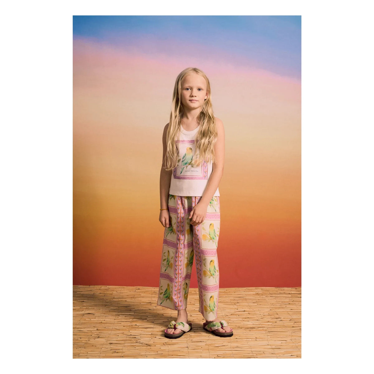 Maison Mangostan – Birds Patchwork Hose | Rosa