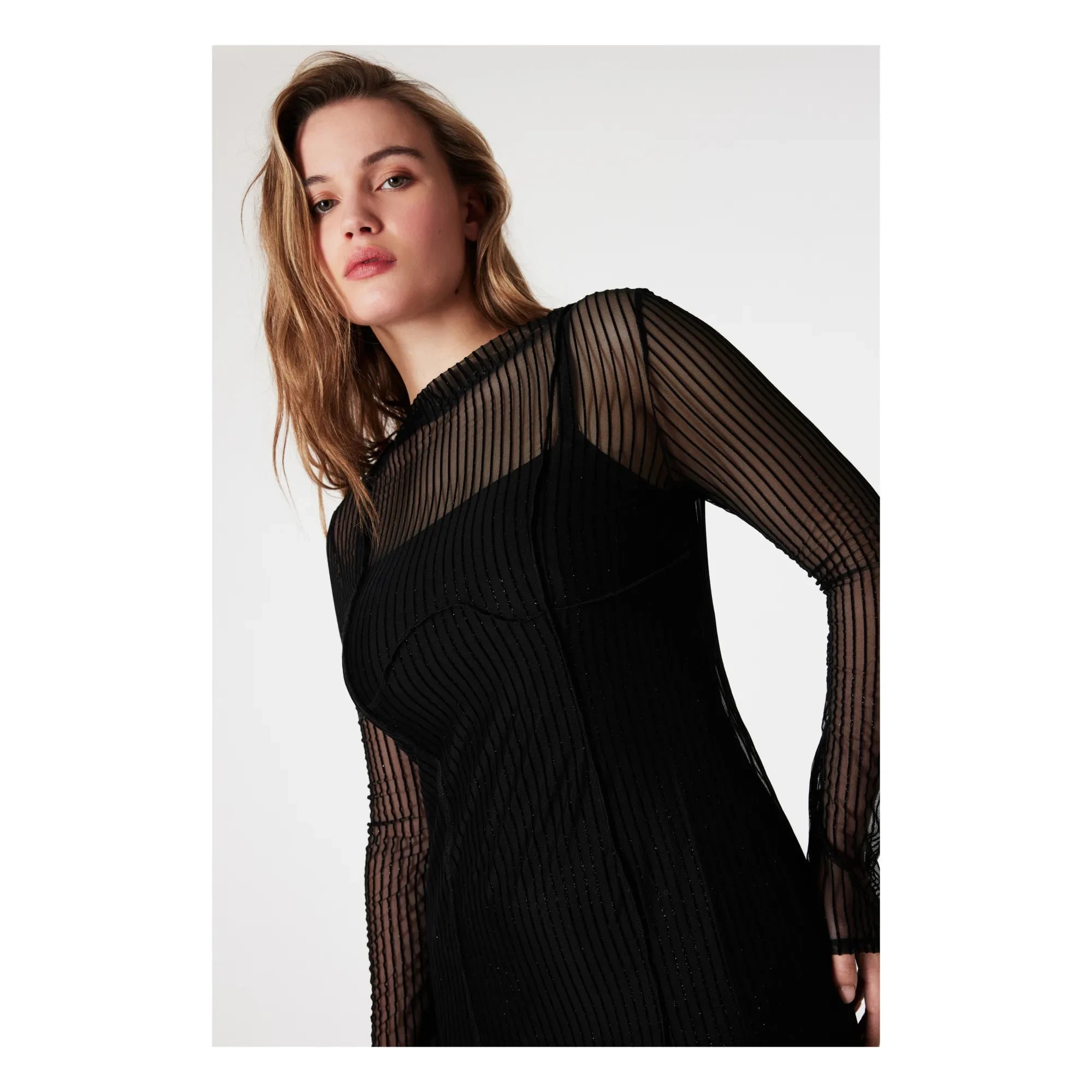 Icone - Petra Metallic Kleid | Schwarz