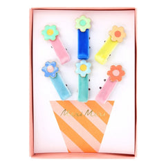 Meri Meri - Samt-Haarklemmen Blumen - 6er-Set