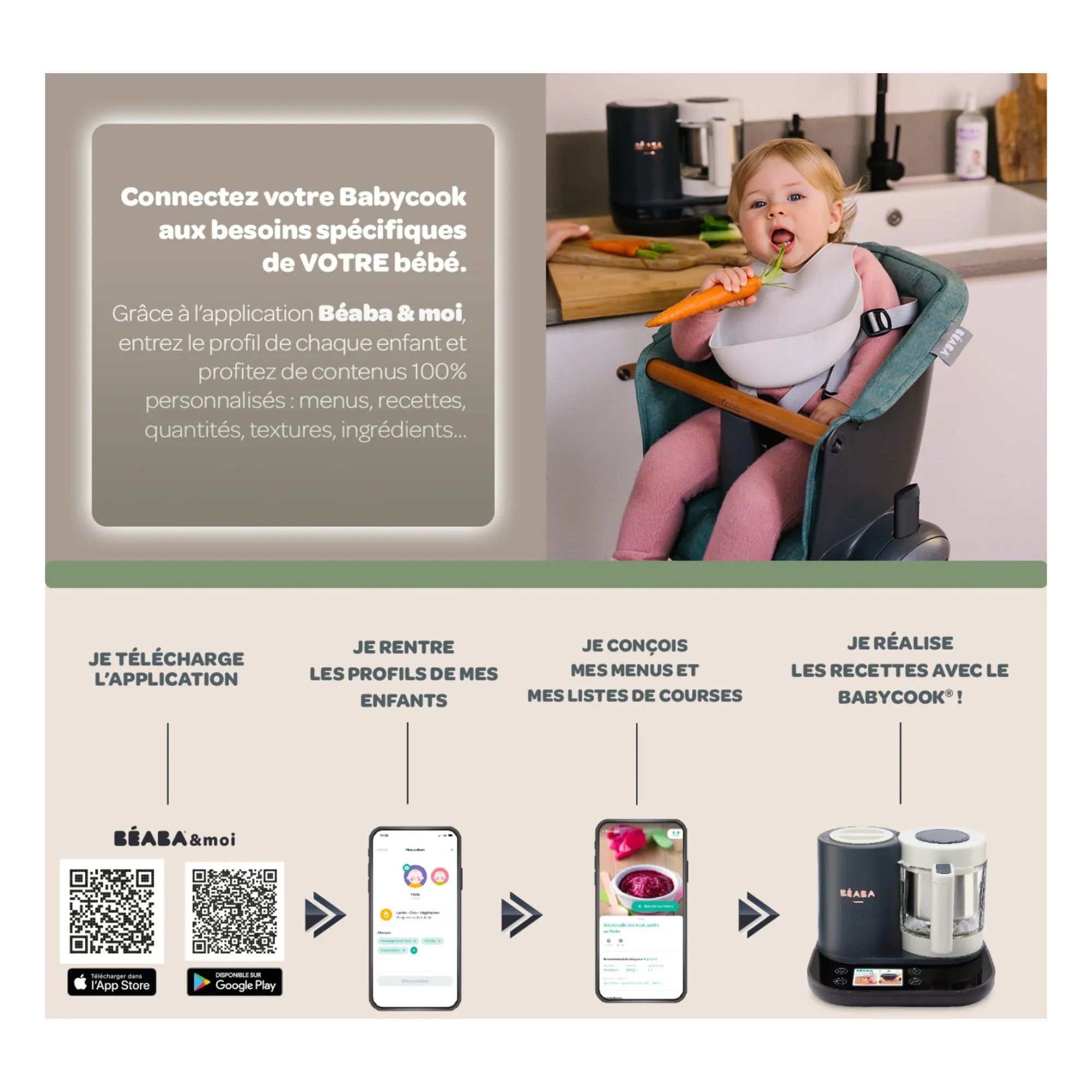 Béaba - BabyCook Smarte Küchenmaschine | Anthrazit