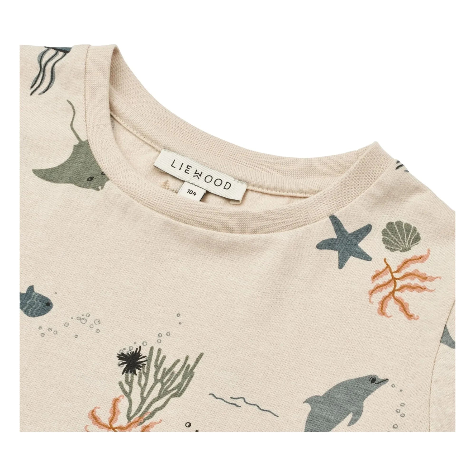 Liewood – Apia Fisch T-Shirt aus Bio-Baumwolle | Beige