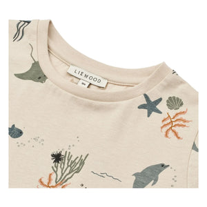 Liewood – Apia Fisch T-Shirt aus Bio-Baumwolle | Beige