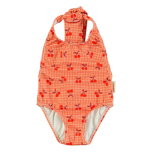 Piupiuchick - Vichy Badeanzug aus recycelter Faser | Orange