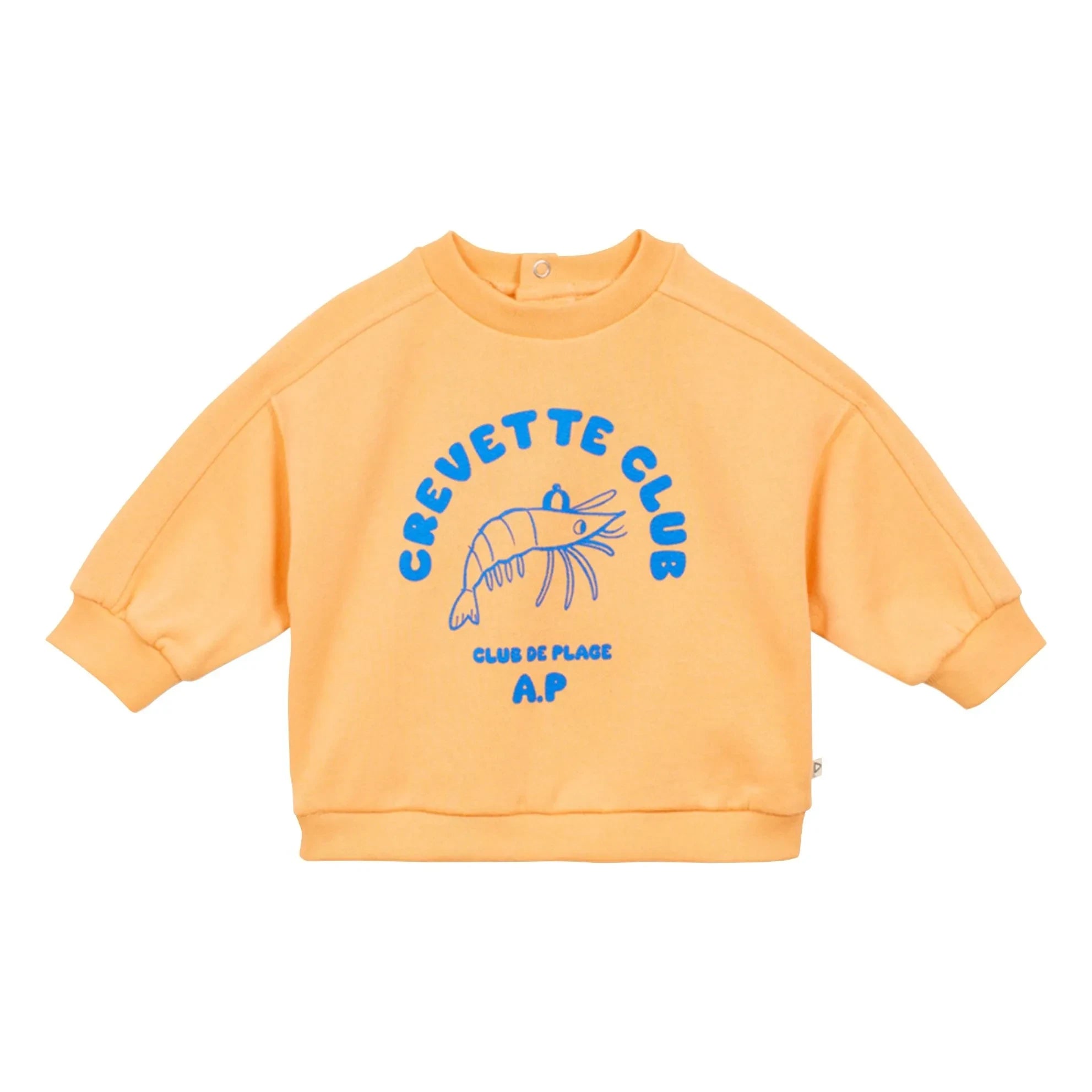 Arsène et Les Pipelettes - Sweatshirt Shrimp Club Bio-Baumwolle Baby | Aprikose