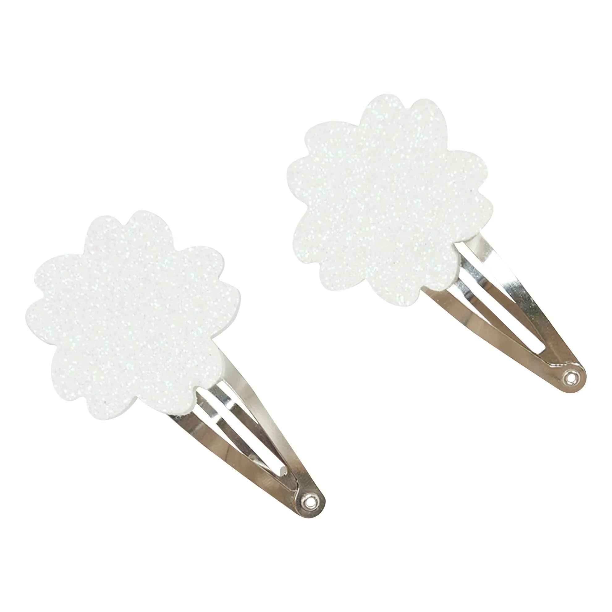 Tartine et Chocolat - 2er Set Hibiskus Glitzer-Haarklammern | Ecru