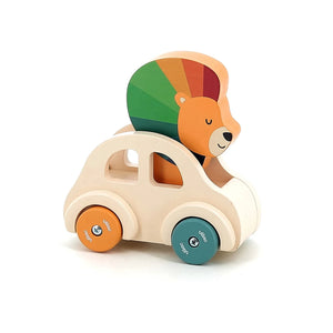 Vilac - Le Lion horn car | Bej