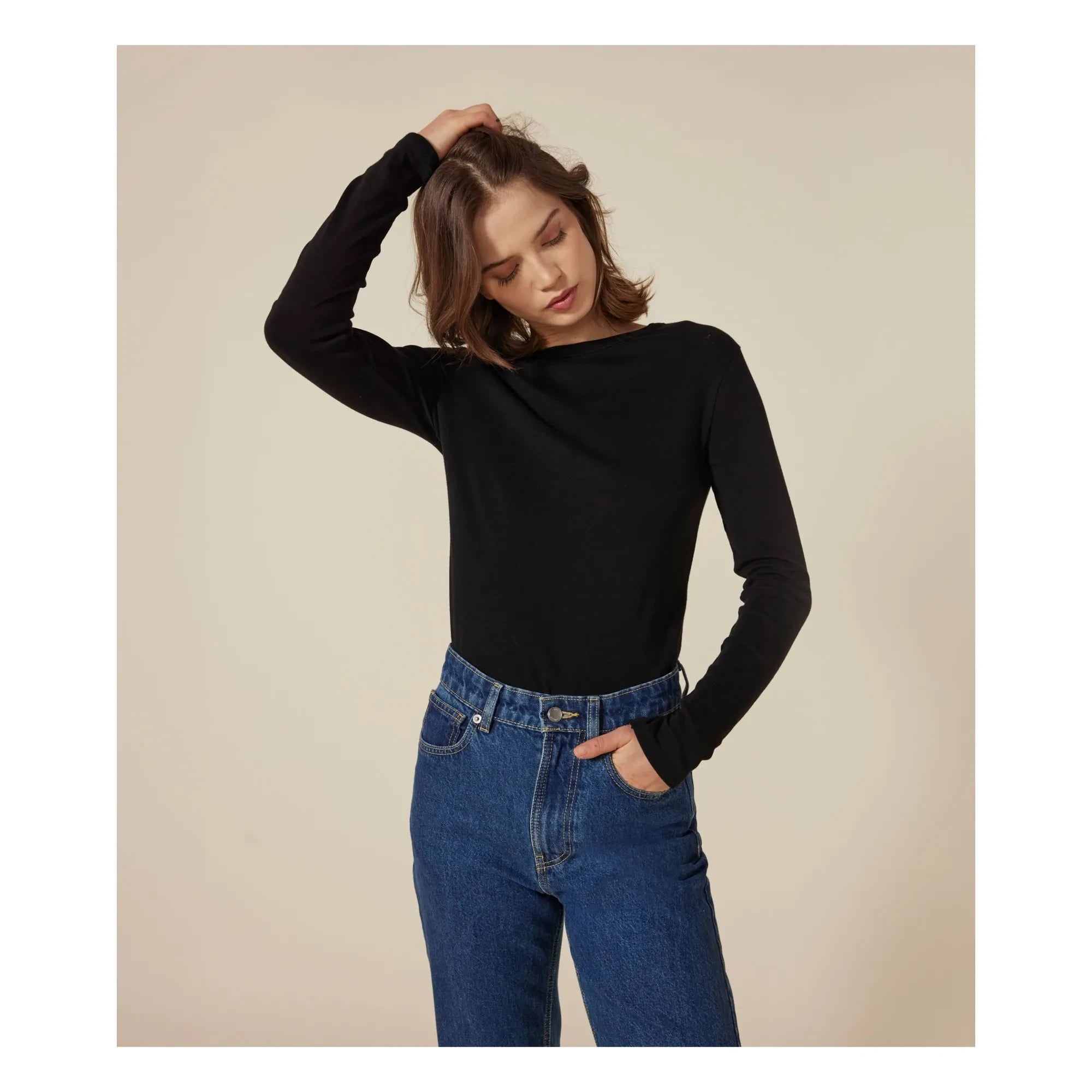 Petit Bateau – l'Iconique Langarmshirt – Damenkollektion | Schwarz