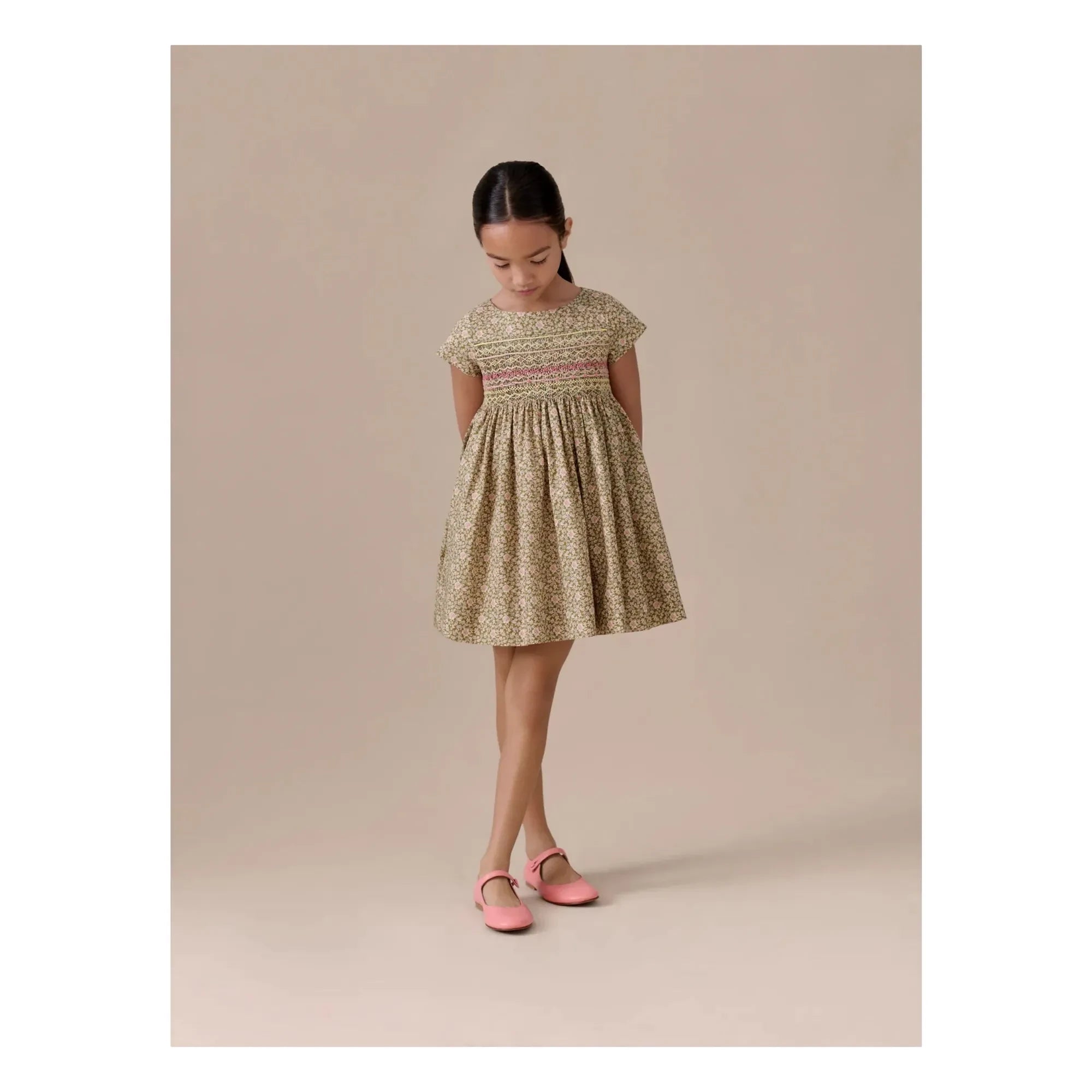 Bonpoint - Duchesse Liberty Bio-Baumwollkleid | Grün