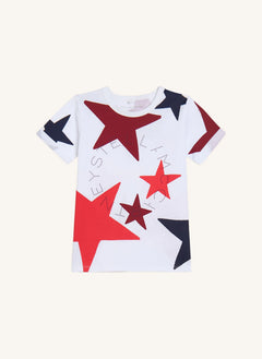Stella McCartney Kids - Stella Etoiles T-Shirt aus Bio-Baumwolle | Weiß